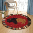 Cinnamon Buffalo Hooked Wool NT2510137RR Round Carpet