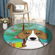 Beagle Christmas HN1010006RR Round Carpet