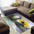 Watercolor Yellow Black Woman Face Area Rug Home Decor