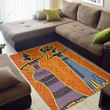 Orange Texture Girl African American Area Rug Home Decor