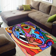 Colorful Face Cartoon African American Area Rug Home Decor