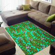 Pattern Green Leaves Afrocentric Art Area Rug Home Decor