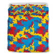 Red Yellow And Blue Camouflage CL16100619MDB Bedding Sets