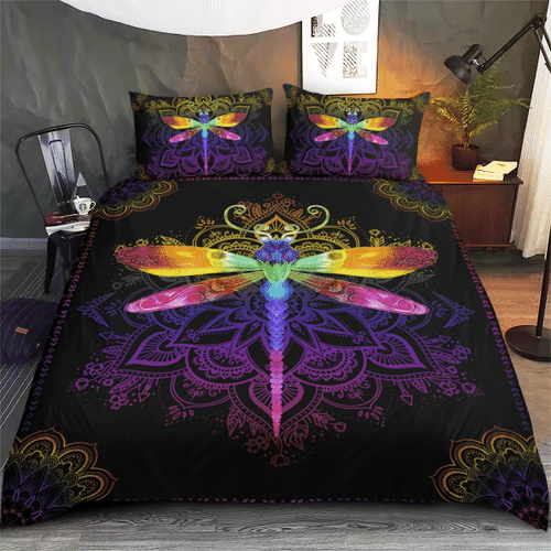 Woonistore  Colorful Dragonfly Mandala Bedding Set W030996 Bedroom Decor