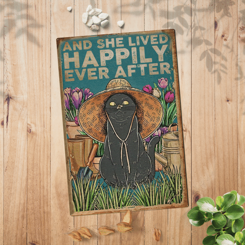 Woonistore  And She Lived Happily Ever After Girl Ang Hats Portrait Metal Sign