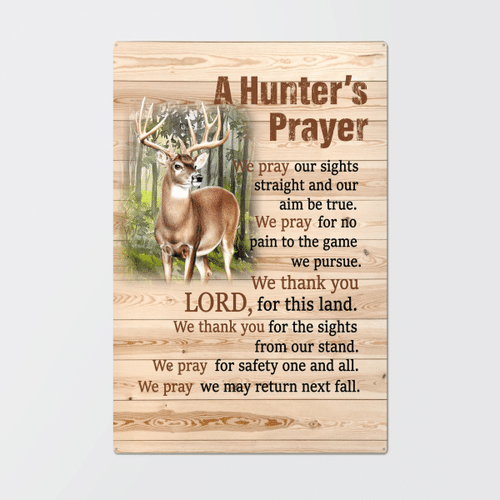 Woonistore  A Hunter's Prayer Portrait Metal Sign WN121004
