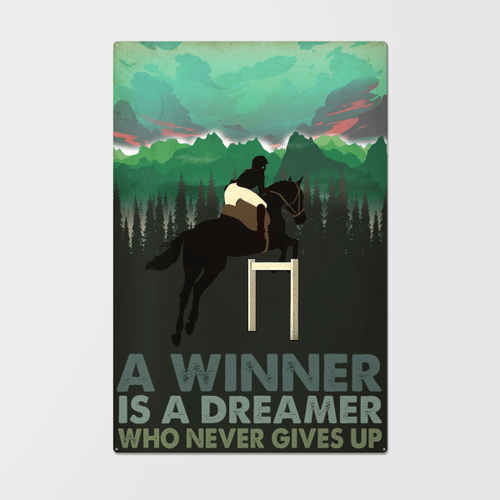 Woonistore  A Winner Is A Dreamer Who Never Gives Up Portrait Metal Sign WN121007