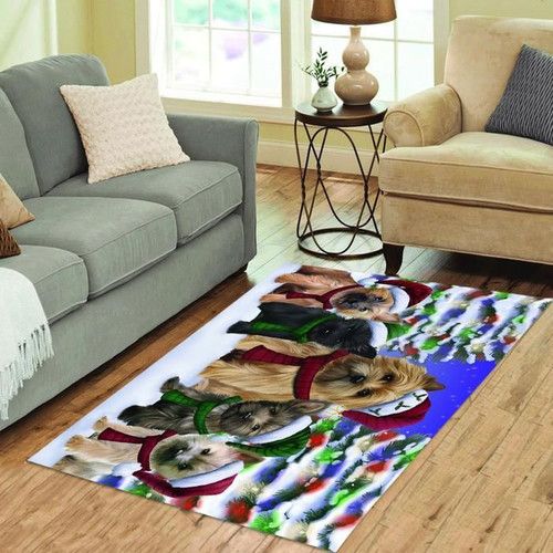 Cairn Terrier Dogs Christmas Family Portrait In Holiday Scenic Background Area Rug CLA20120863R Rug