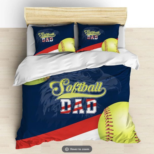 Proud Softball Dad CLM1510133B Bedding Sets