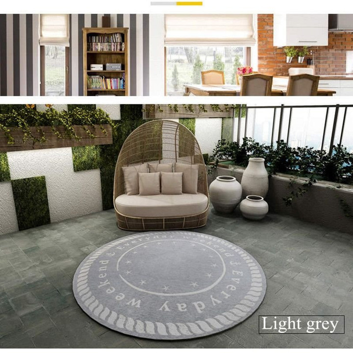 Light Grey Nordic Style CLP1710082MT Round Carpet