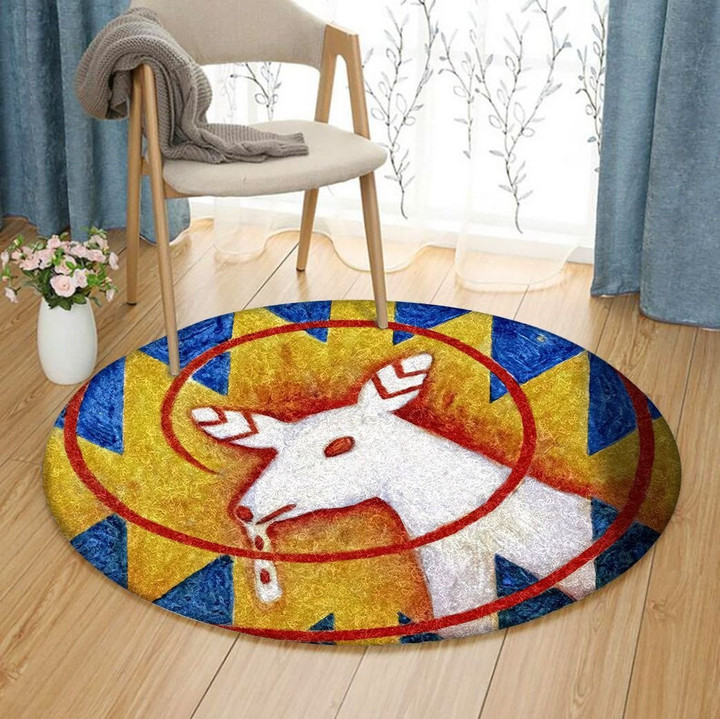 Native American Goat HT190942TM Round Carpet