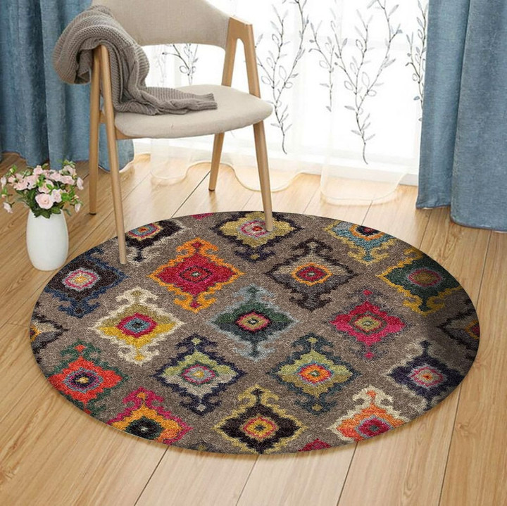 Vibrant Bohemian Multicolor DN1701132RR Round Carpet