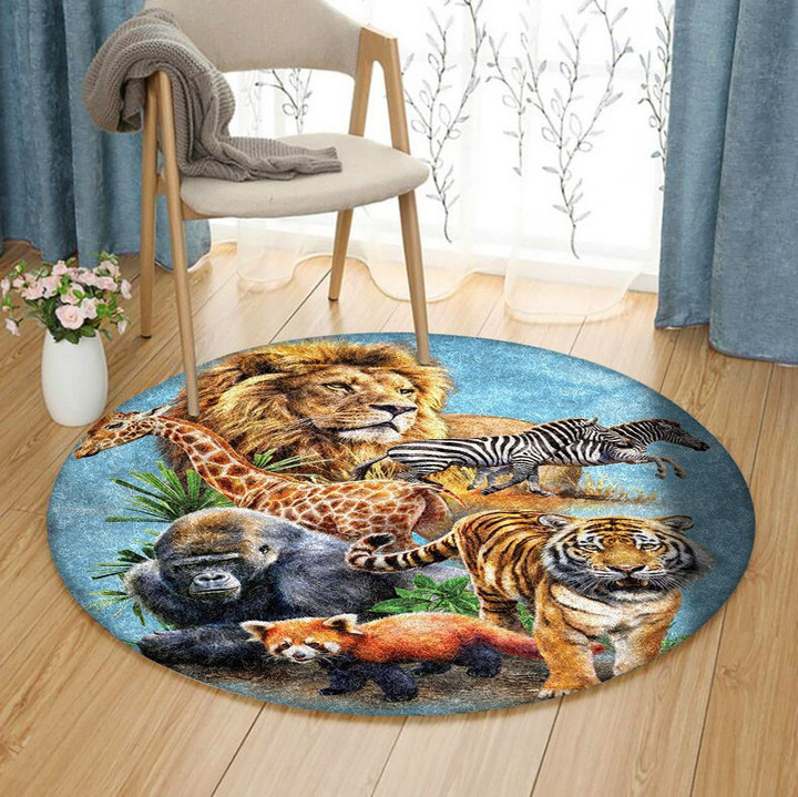 Zoo Collage HN1411001RR Round Carpet