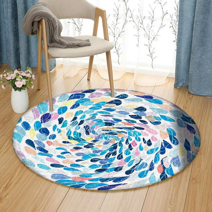 Feather Colorful TG1301071RR Round Carpet