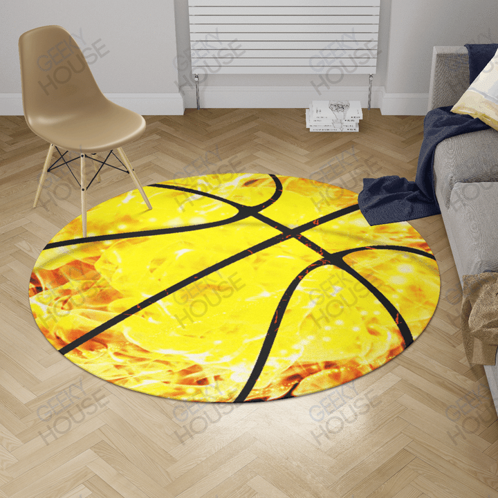 Basketball ROUND CARPET, ï¿½Sport RUG, FLOOR DECOR â€“ Geeky House
