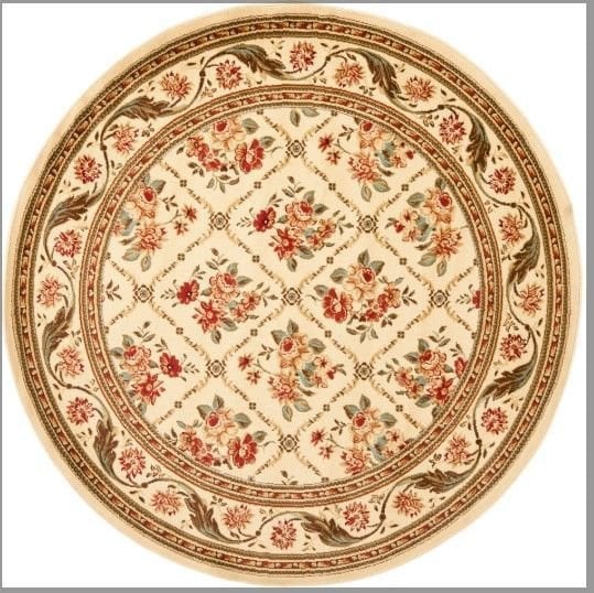 Ivory Floral Loomed CLA1610080RR Round Carpet