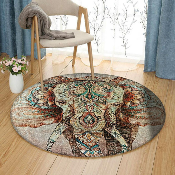 Mandala Elephant TG1501068RR Round Carpet