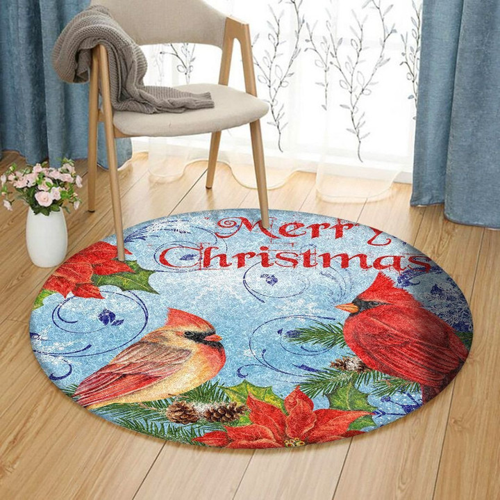 Cardinals Merry Christmas HM1811038TM Round Carpet