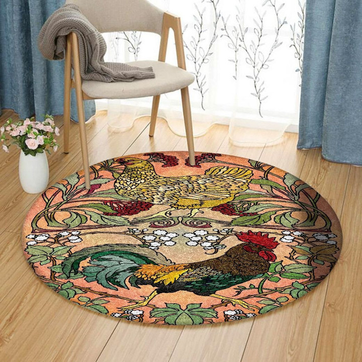 Coloring Chicken DN1501023RR Round Carpet