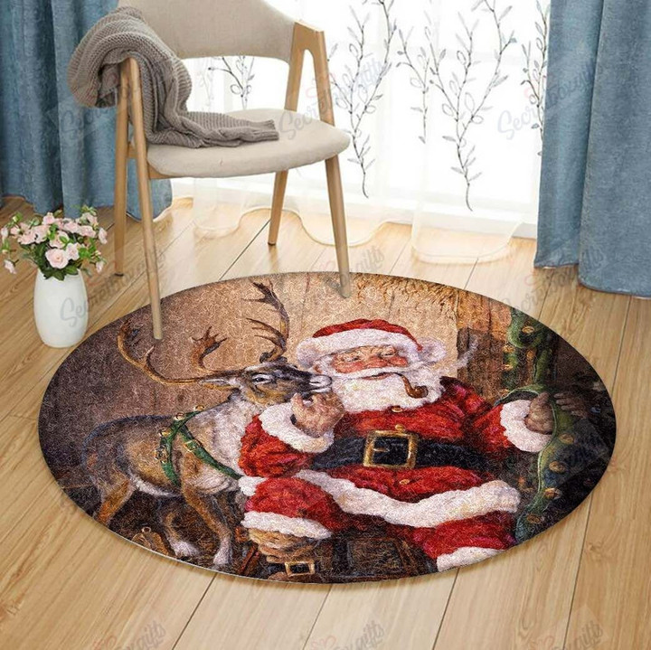 Santa Claus Christmas DT1909330CL Round Carpet