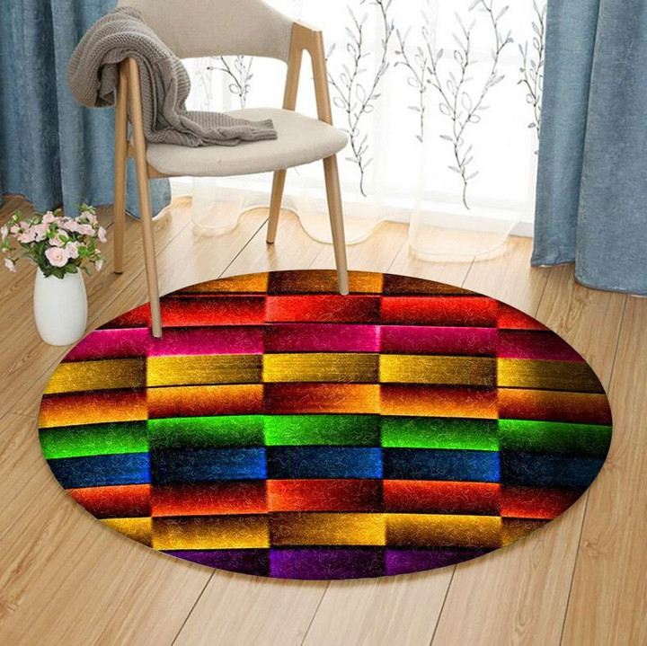 Fractal Dimensions Colors HD1501038RR Round Carpet