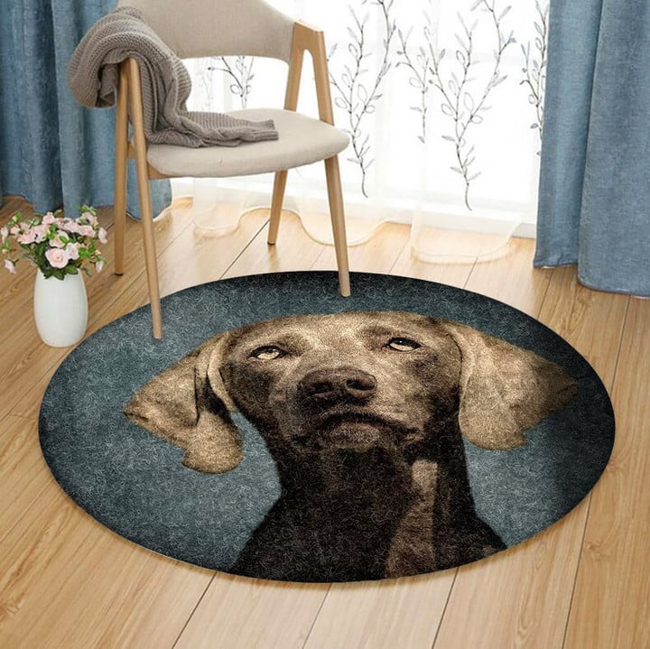Weimaraner Dog HT140946TM Round Carpet