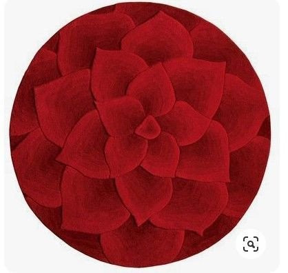Rose Tufted Red CLA1610129RR Round Carpet