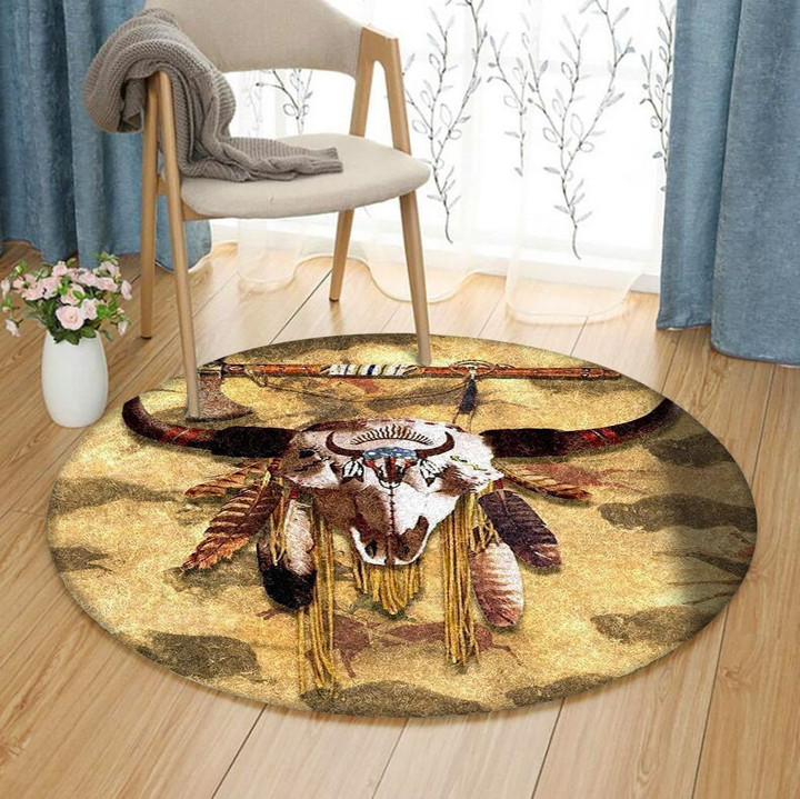 Buffalo Soldier Native American HN1111171RR Round Carpet