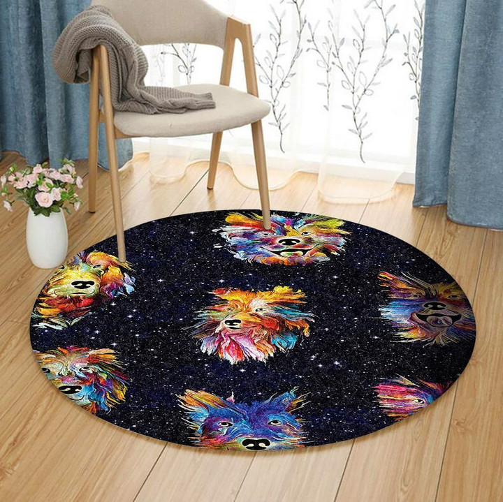 Painted Dogs In Stars VD0701223RR Round Carpet