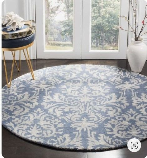 Blue Vintage CLA1610018RR Round Carpet