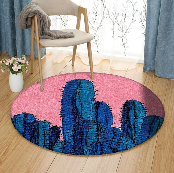 Blue Cactus HN0701038RR Round Carpet