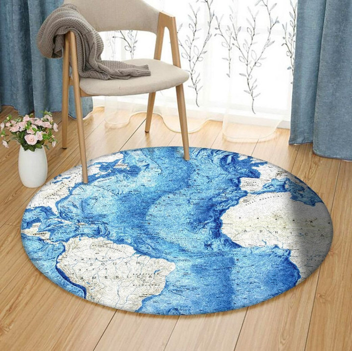 World Map DN0211002RR Round Carpet
