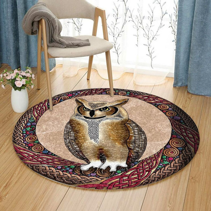 Celtic Owl NN0810022TM Round Carpet