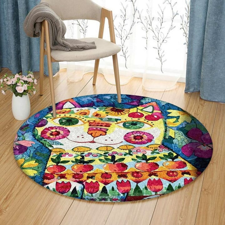 Colorful Cat TG0701068RR Round Carpet