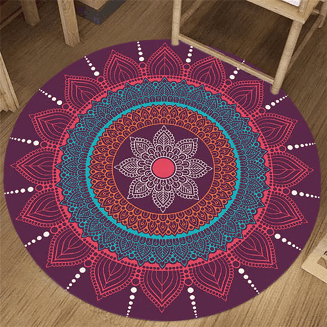 Persian Ethnic Mandala Flowers CLP0411105R Round Carpet