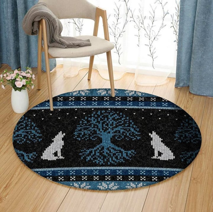 Wolf And Tree Of Life DN1910006RR Round Carpet