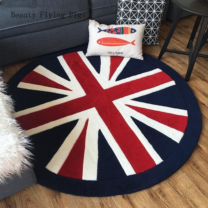 Vintage England Flag CLT0910131G Round Carpet