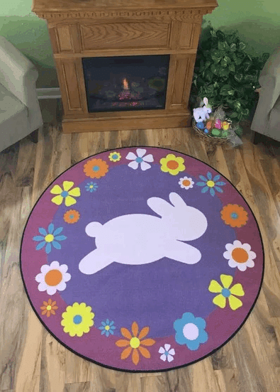 Easter Bunny CLM1610106TM Round Carpet