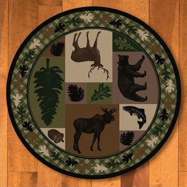 Lodge Moose CLM2310077R Round Carpet