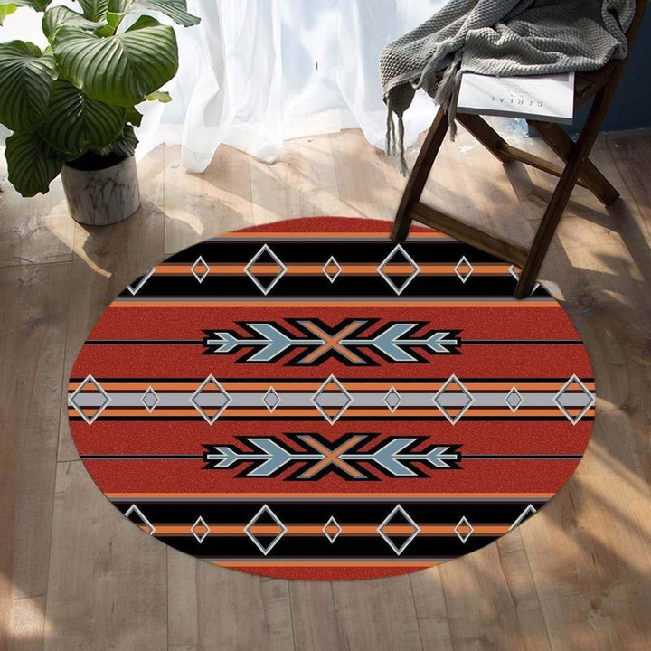 Red Arrows Native American Design CLA1610332RR Round Carpet
