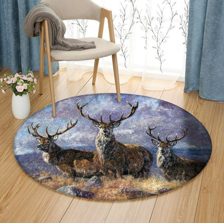 Deer ML1311045RR Round Carpet