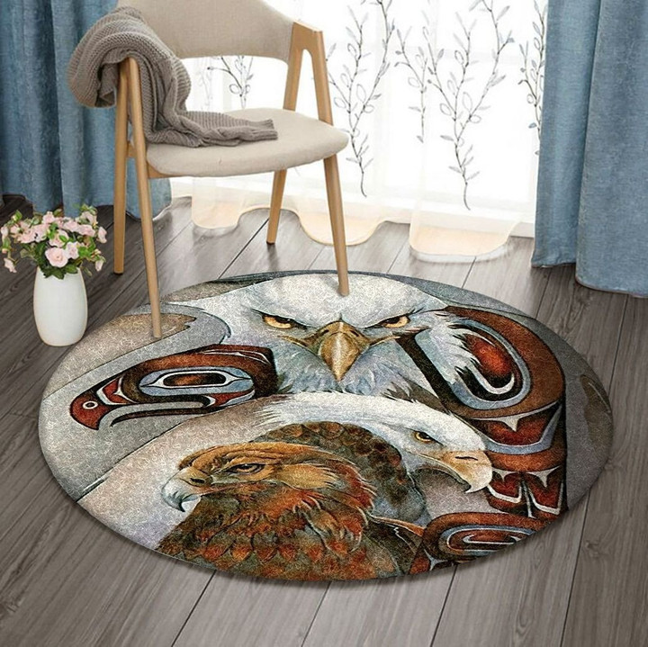 Native American Eagle DD0710109RR Round Carpet