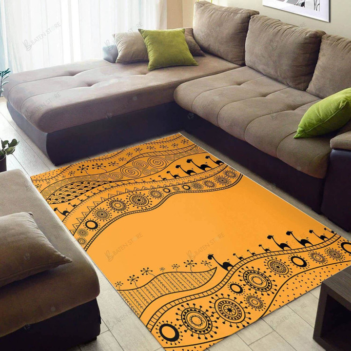 Orange The Sun Pattern African American Area Rug Home Decor