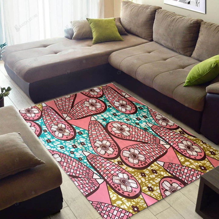 Graphic Paisley Pattern African Area Rug Home Decor