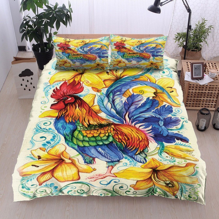 Rooster Flower Bedding Set IYI