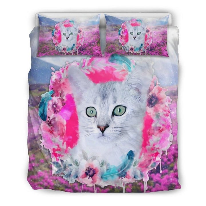 Pink Flower Cat CL16100514MDB Bedding Sets