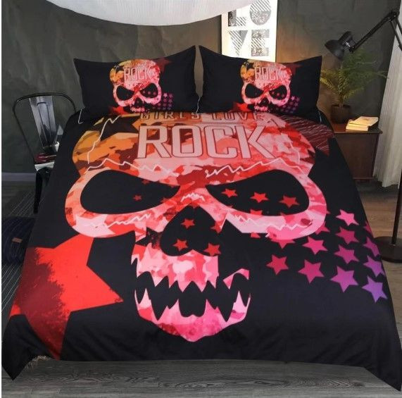 Skull Girls Love Rock CLA1210434B Bedding Sets