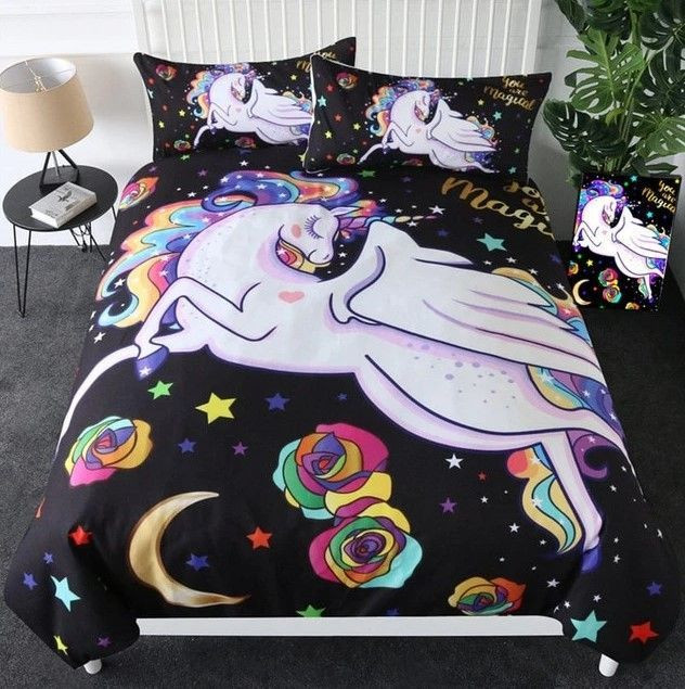 Lovely Moon Star Unicorn CLH1410227B Bedding Sets