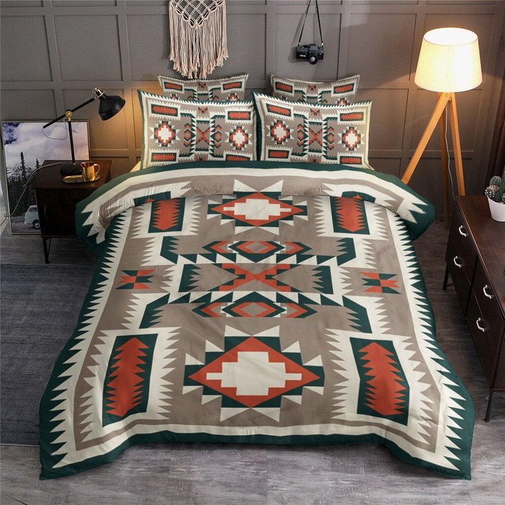Navajo Style Green And Red DN1301258B Bedding Sets