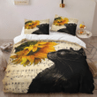 Woonistore  Black Cat Music note Bedding Set W040927 Bedroom Decor